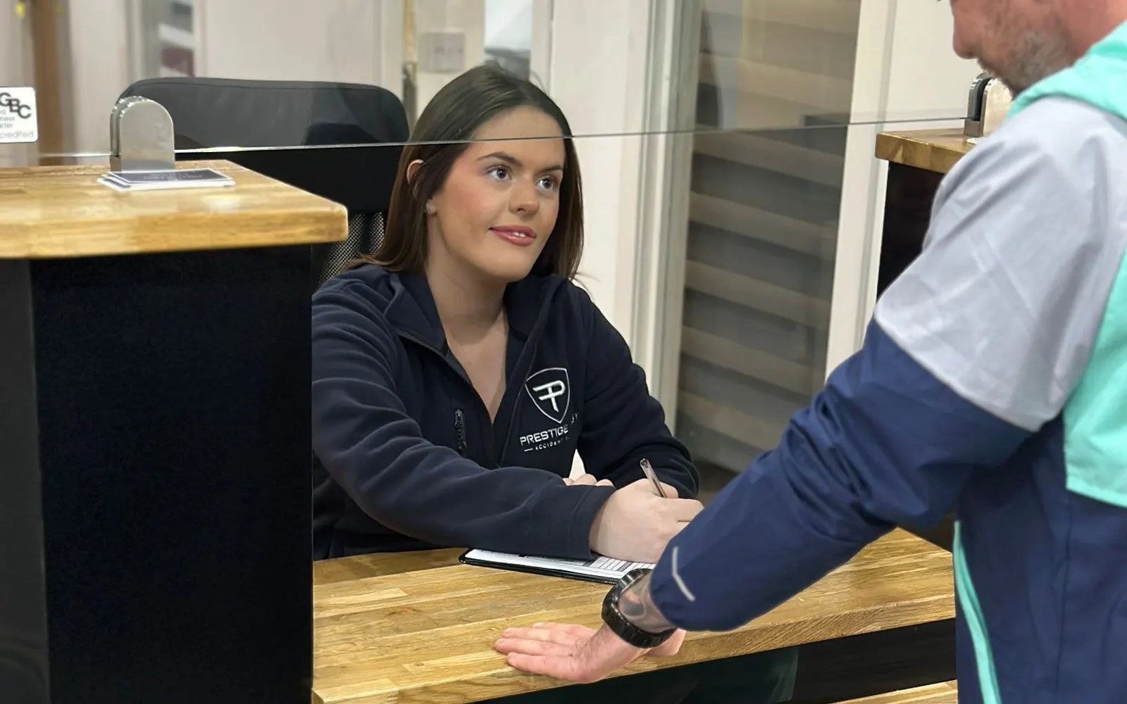 Driver reviewing the options available after a non fault accident