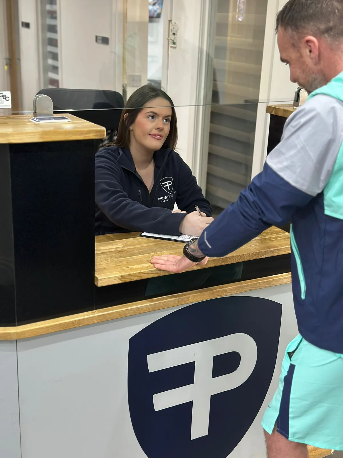 Prestige First adviser supporting a customer after a road traffic accident